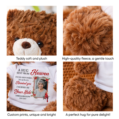 Hug From Heaven Cardinal Memorial Teddy Bear - Personalized plush sympathy gift.