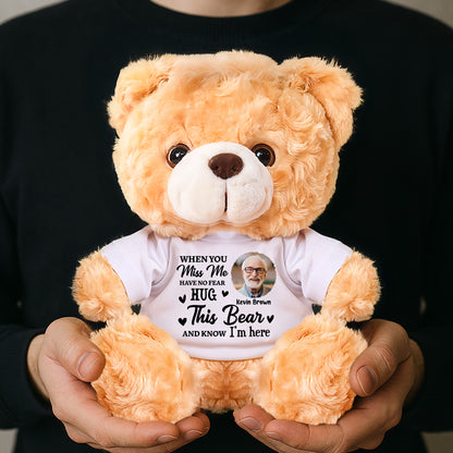 Personalized "Hug From Heaven" memorial teddy bear. A thoughtful sympathy gift for grieving family members.