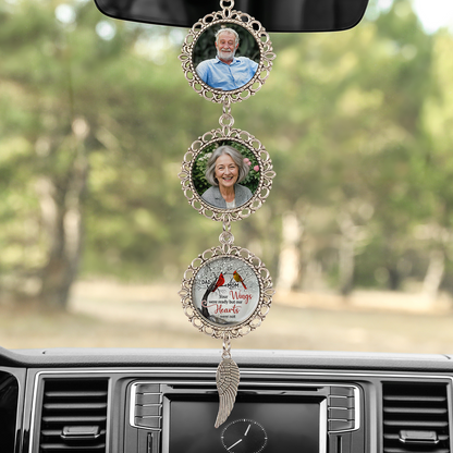 Personalized Cardinal Photo Car Ornament with "I Am Always With You" Charm.