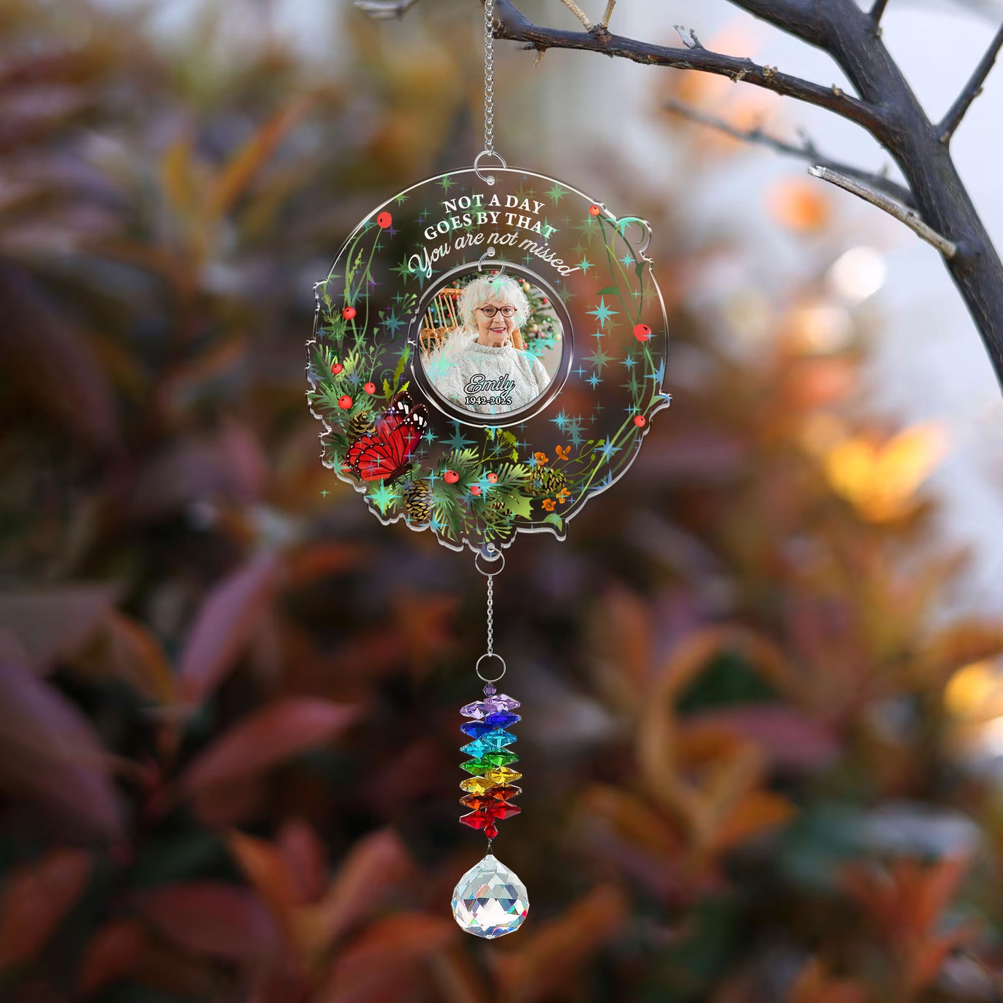 I Am Always With You Ornament hanging piece with crystal charm.