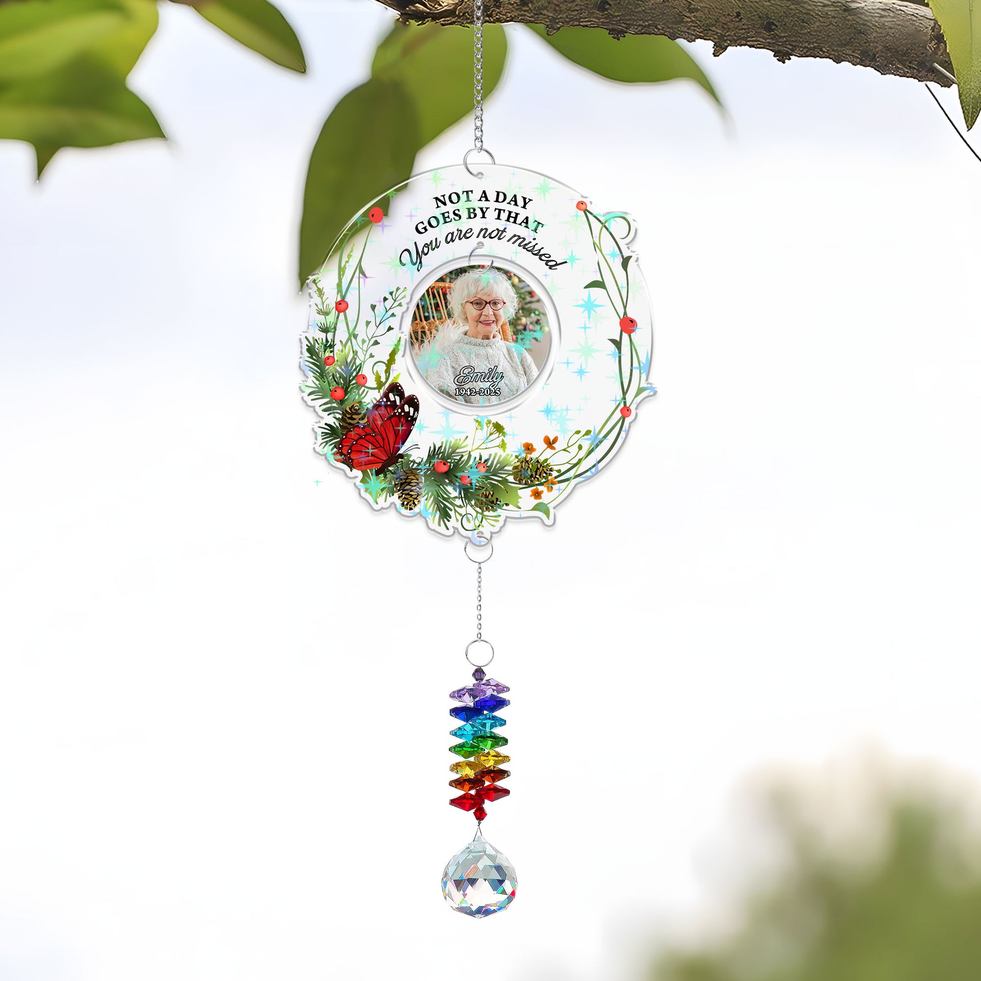 I Am Always With You Ornament hanging piece with crystal charm.