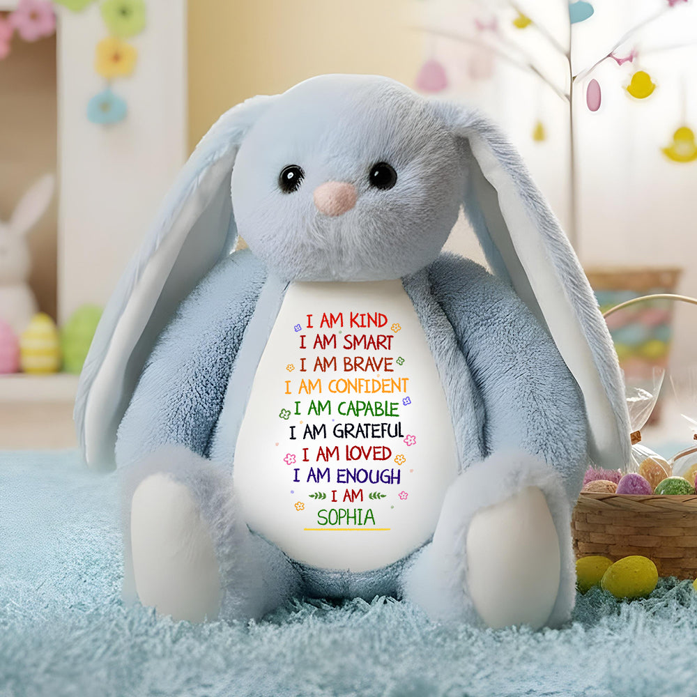 I Am Kind I Am Smart Happy Easter Day - Personalized Custom Bunny Plush