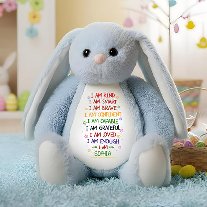 I Am Kind I Am Smart Happy Easter Day - Personalized Custom Bunny Plush