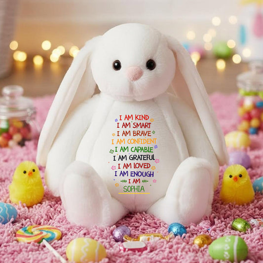 I Am Kind I Am Smart Happy Easter Day - Personalized Custom Bunny Plush
