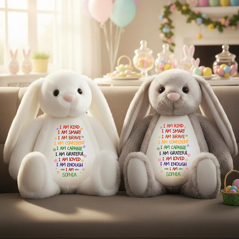 I Am Kind I Am Smart Happy Easter Day - Personalized Custom Bunny Plush