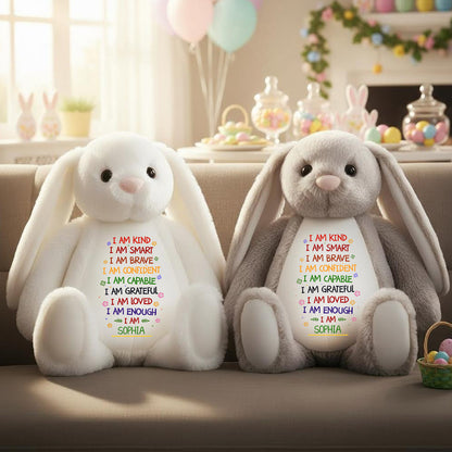I Am Kind I Am Smart Happy Easter Day - Personalized Custom Bunny Plush