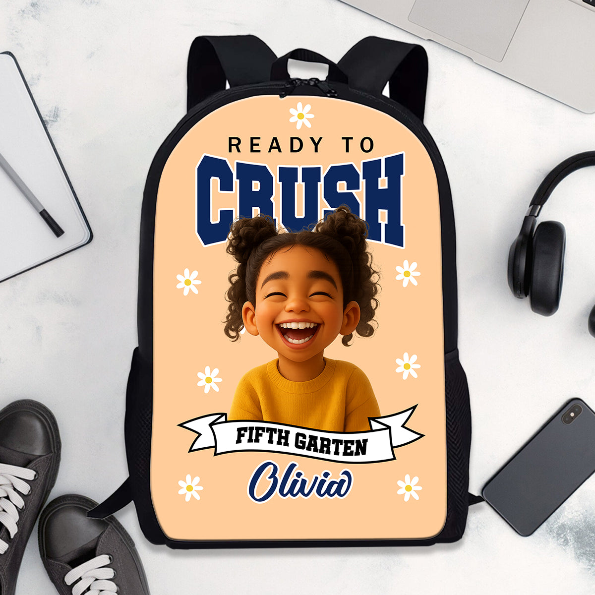 Personalized "I am Ready" kids backpack, ideal school bag for toddlers and young children.