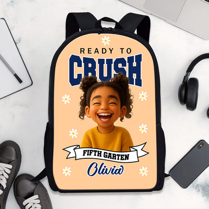 Personalized "I am Ready" kids backpack, ideal school bag for toddlers and young children.