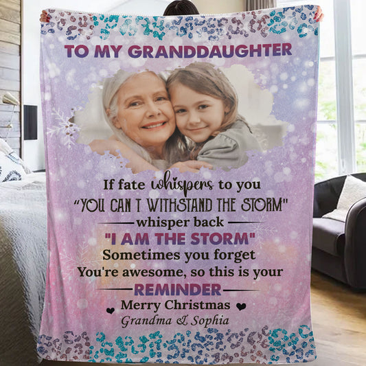 I Am The Storm personalized blanket. Cozy custom blanket with a unique design.