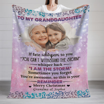 I Am The Storm personalized blanket. Cozy custom blanket with a unique design.