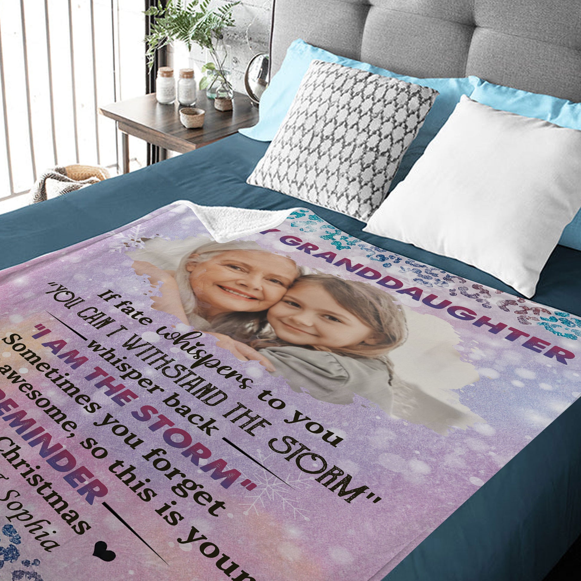 I Am The Storm personalized blanket. Cozy custom blanket with a unique design.