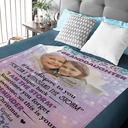 I Am The Storm personalized blanket. Cozy custom blanket with a unique design.