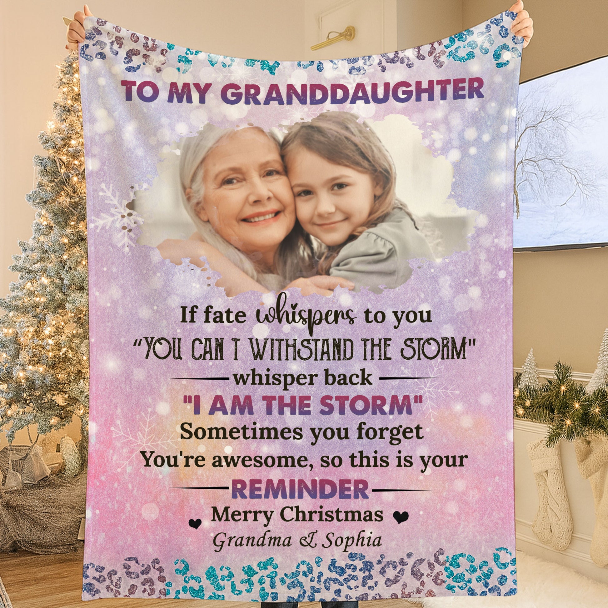 I Am The Storm personalized blanket. Cozy custom blanket with a unique design.