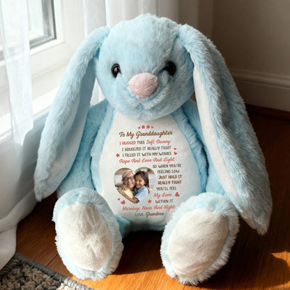 I Filled It With My Wishes Grandmother Granddaughter - Personalized Custom Bunny Plush