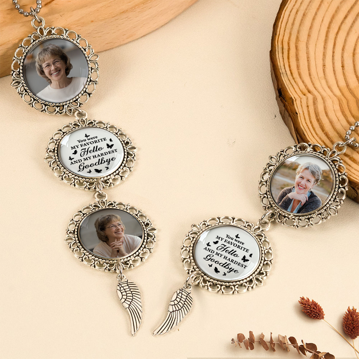 Personalized photo car ornament with angel charm. "I Have An Angel Watching Over Me" memorial gift.