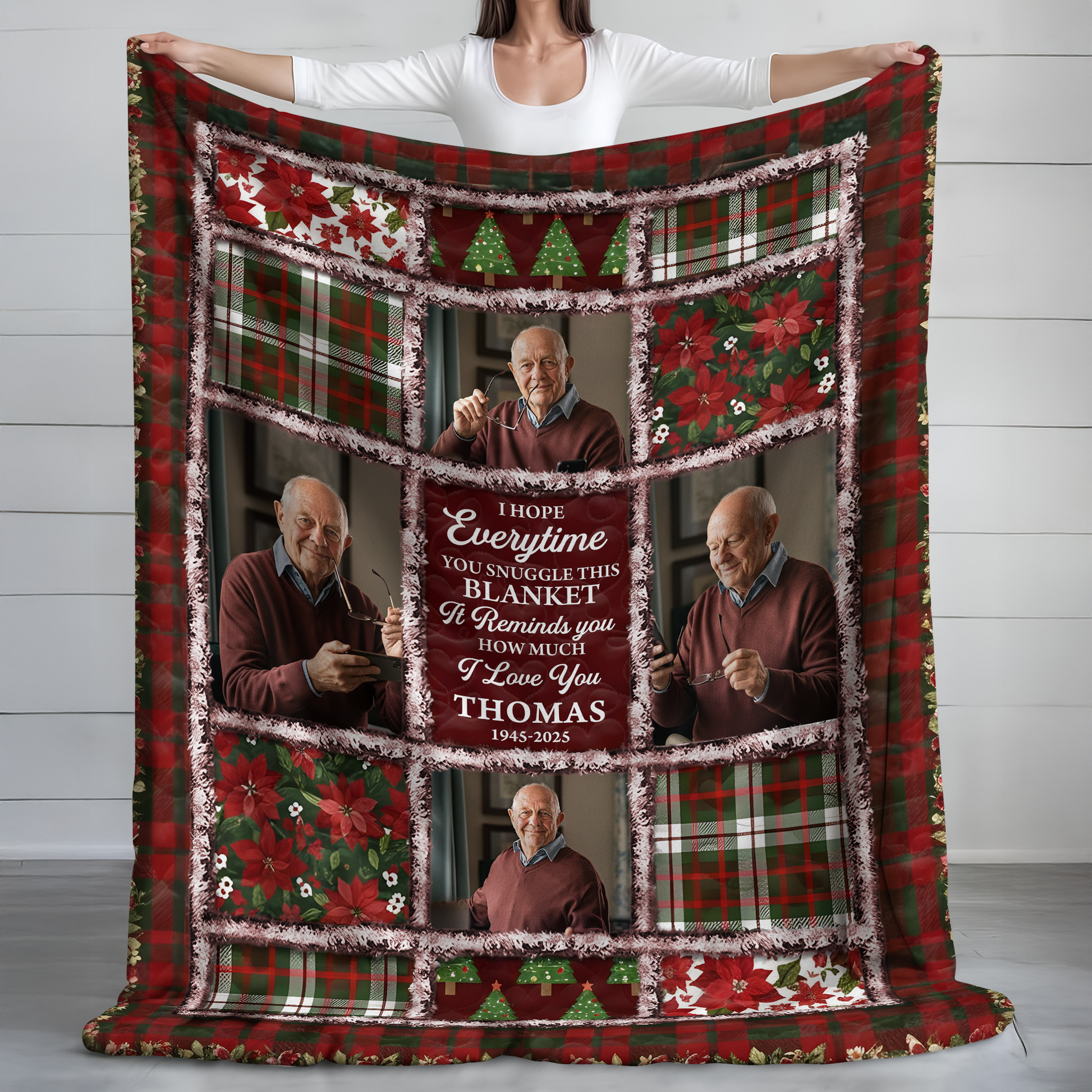 I Love You Personalized Custom Blanket with loving couple photo and names.