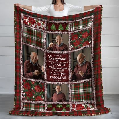 I Love You Personalized Custom Blanket with loving couple photo and names.