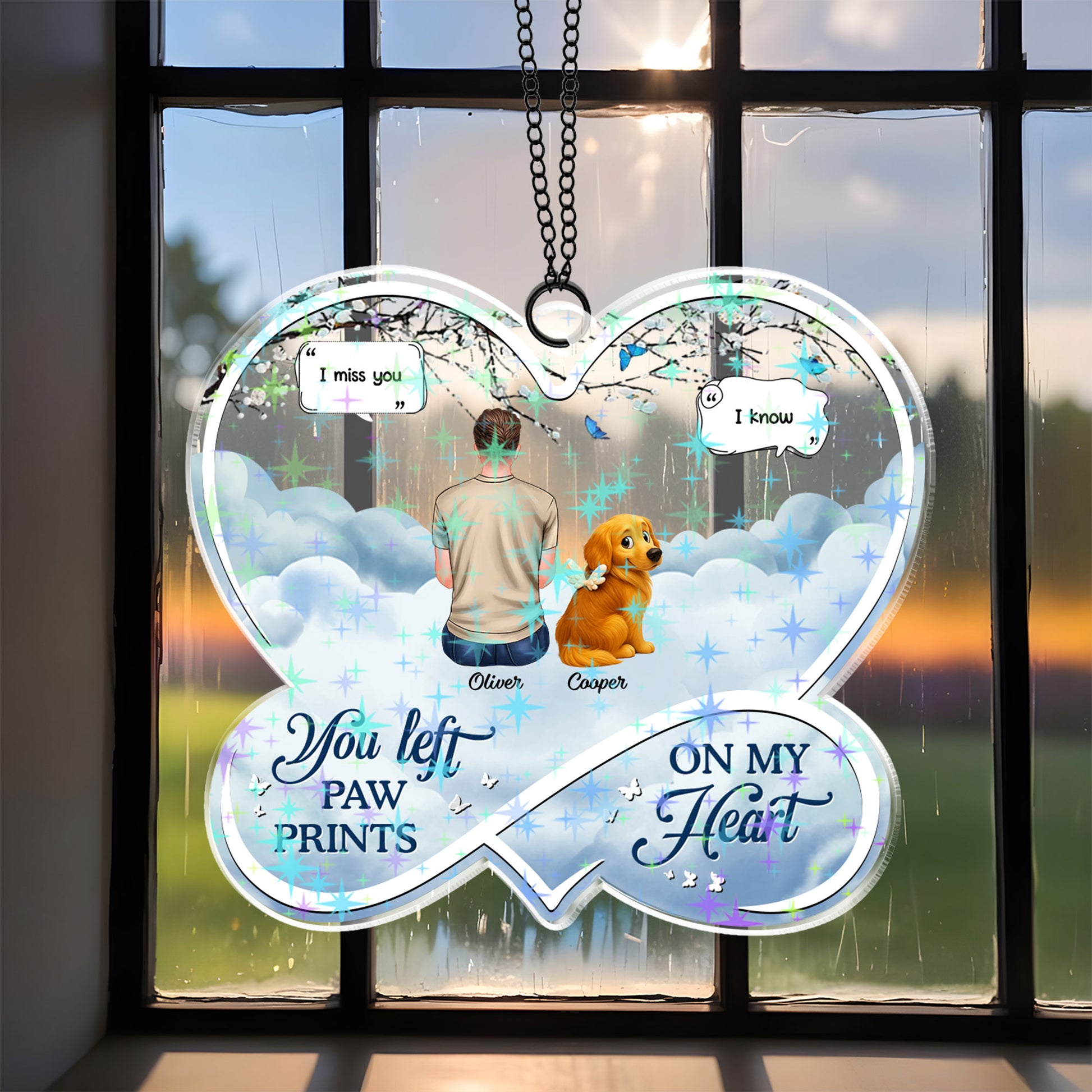 Custom shape hologram ornament with "If Love Could Have Saved You" message, personalized memorial gift.