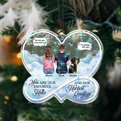 Custom shape hologram ornament with "If Love Could Have Saved You" message, personalized memorial gift.