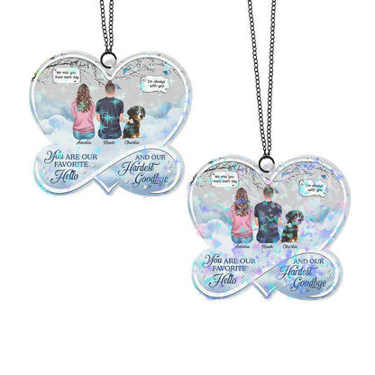 Custom shape hologram ornament with "If Love Could Have Saved You" message, personalized memorial gift.