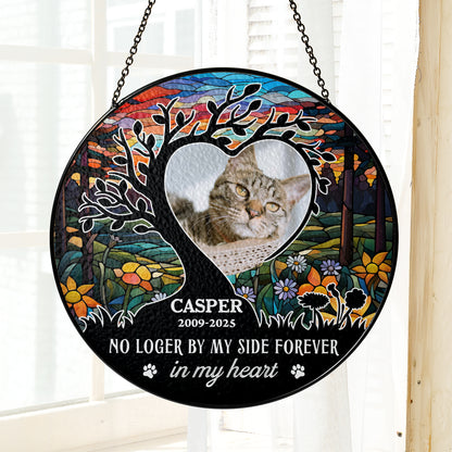 Personalized photo stained glass suncatcher with "If love could have saved you" message.