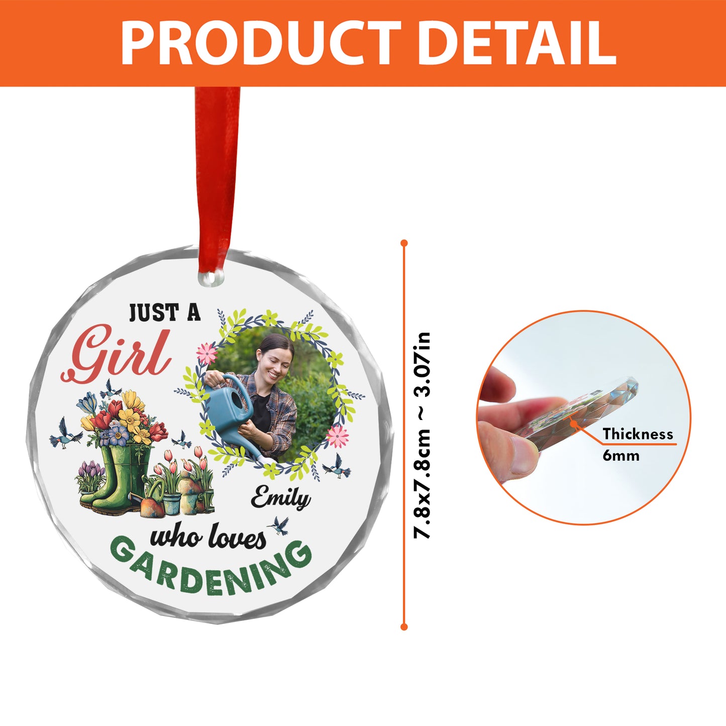 I'm a Plantaholic personalized glass ornament featuring a lush plant design.