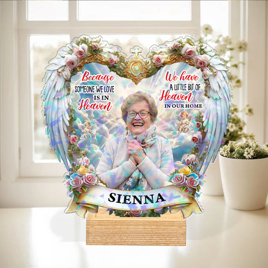 Personalized holographic acrylic photo plaque memorial gift with loving message, "I'm Always With You."