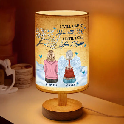 Personalized Fabric Lamp with custom photo and "I'm Always With You" message, a unique memorial gift.