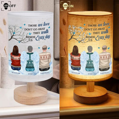 Personalized Fabric Lamp with custom photo and "I'm Always With You" message, a unique memorial gift.