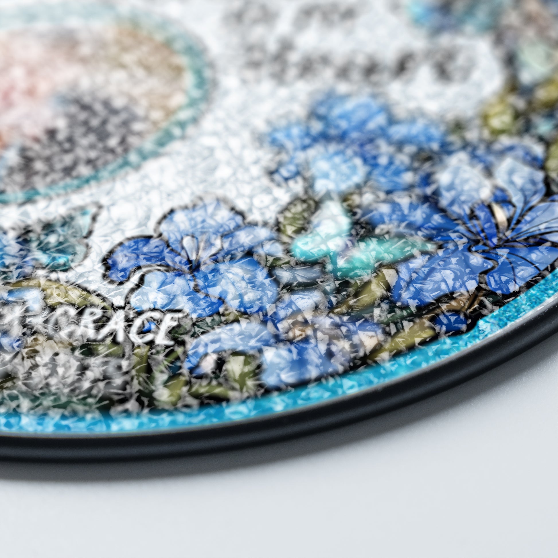 Personalized photo stained glass suncatcher, a memorial window hanging gift to remember loved ones.