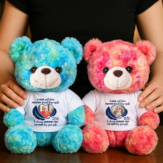 Personalized "I'm Here By Your Side" Memorial Teddy Bear Plush.