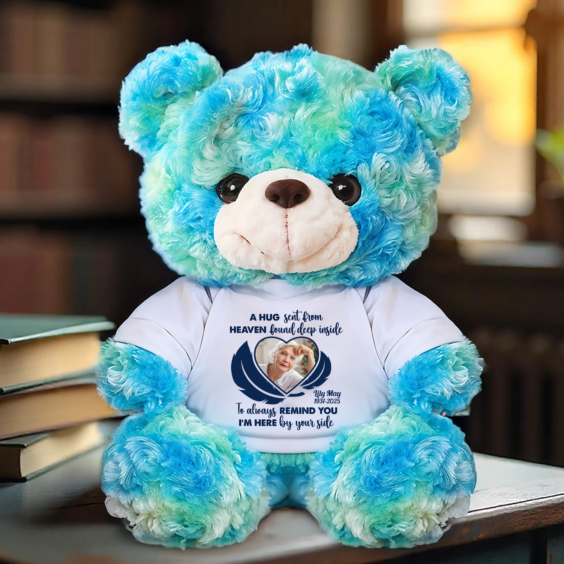 Personalized "I'm Here By Your Side" Memorial Teddy Bear Plush.