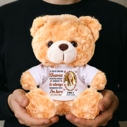Personalized "I'm Here By Your Side" custom teddy bear plush, a comforting and unique gift.