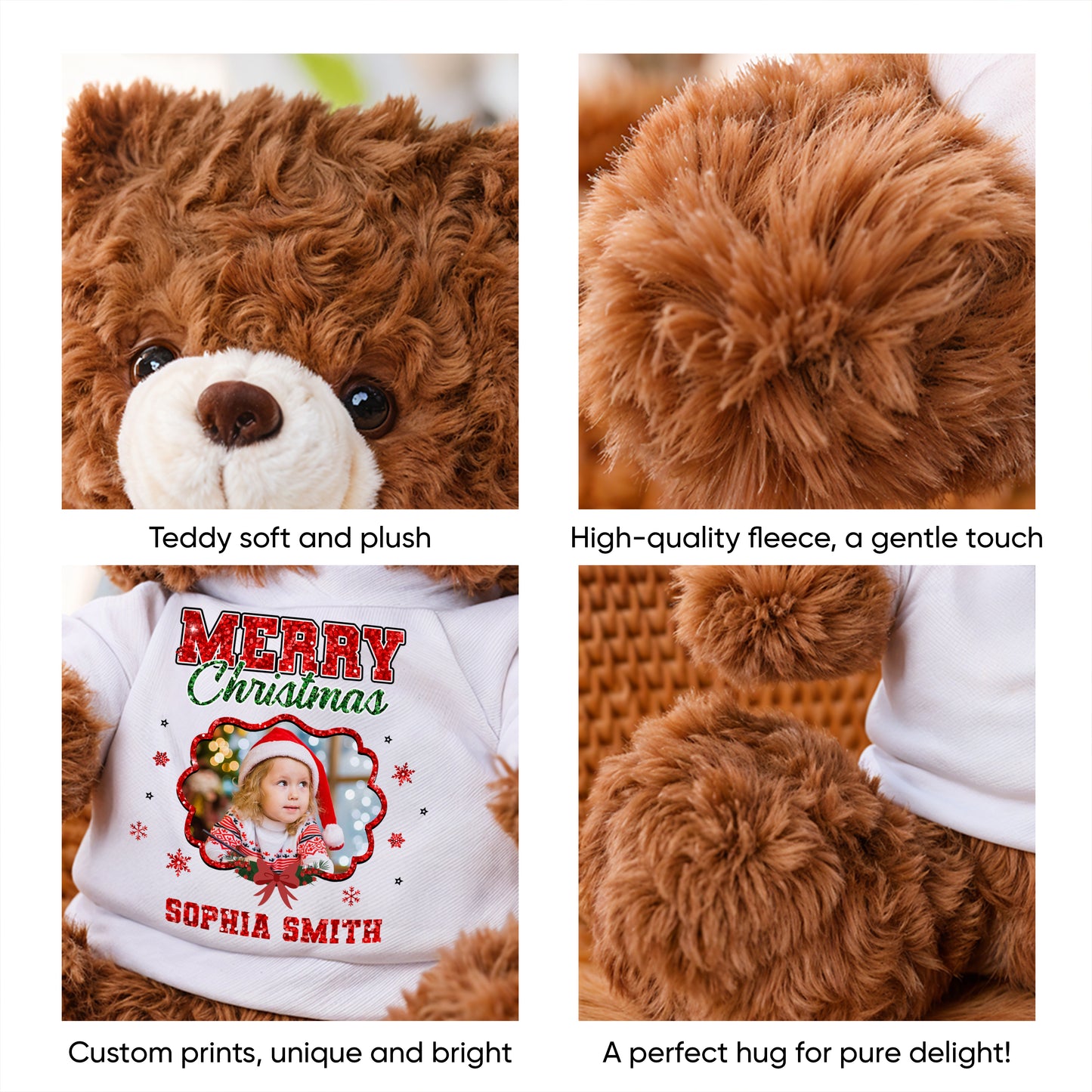 Personalized "I'm Here to Hug You" memorial teddy bear plush, a comforting keepsake.