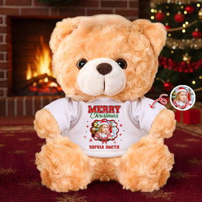 Personalized "I'm Here to Hug You" memorial teddy bear plush, a comforting keepsake.