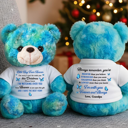 Personalized "Sorry I Can't Be With You This Christmas" Teddy Bear Plush - a custom and heartfelt gift.