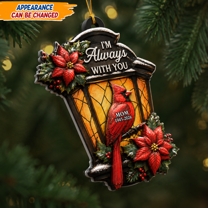 Memorial Cardinal Lantern Always With You - 3D Relief Ornament