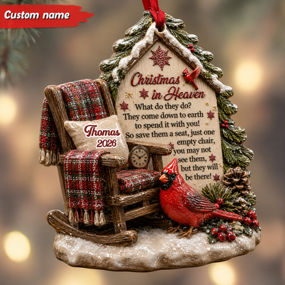 3D Memorial Chair On Christmas - 3D Relief Ornament