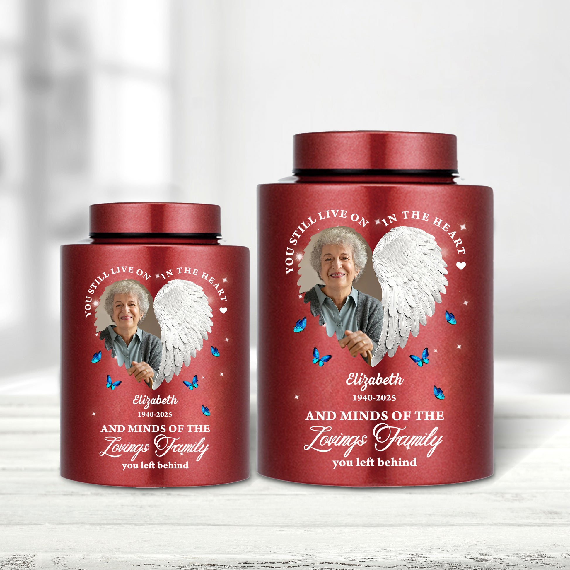 In Loving Memories Wings Keepsake Urn for Ashes, Stainless Steel