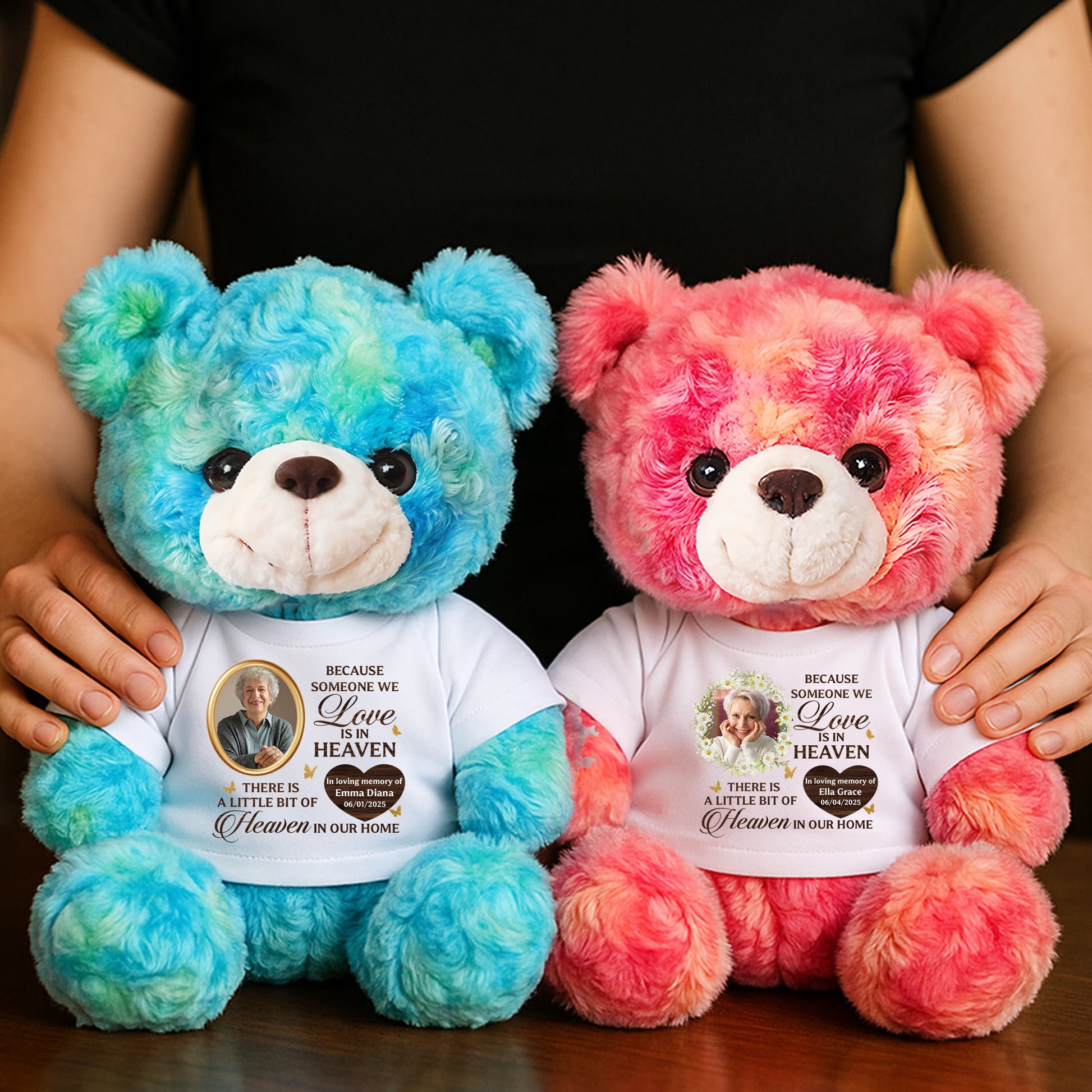 Personalized In Loving Memory Teddy Bear. Custom plush bear gift to remember loved ones.