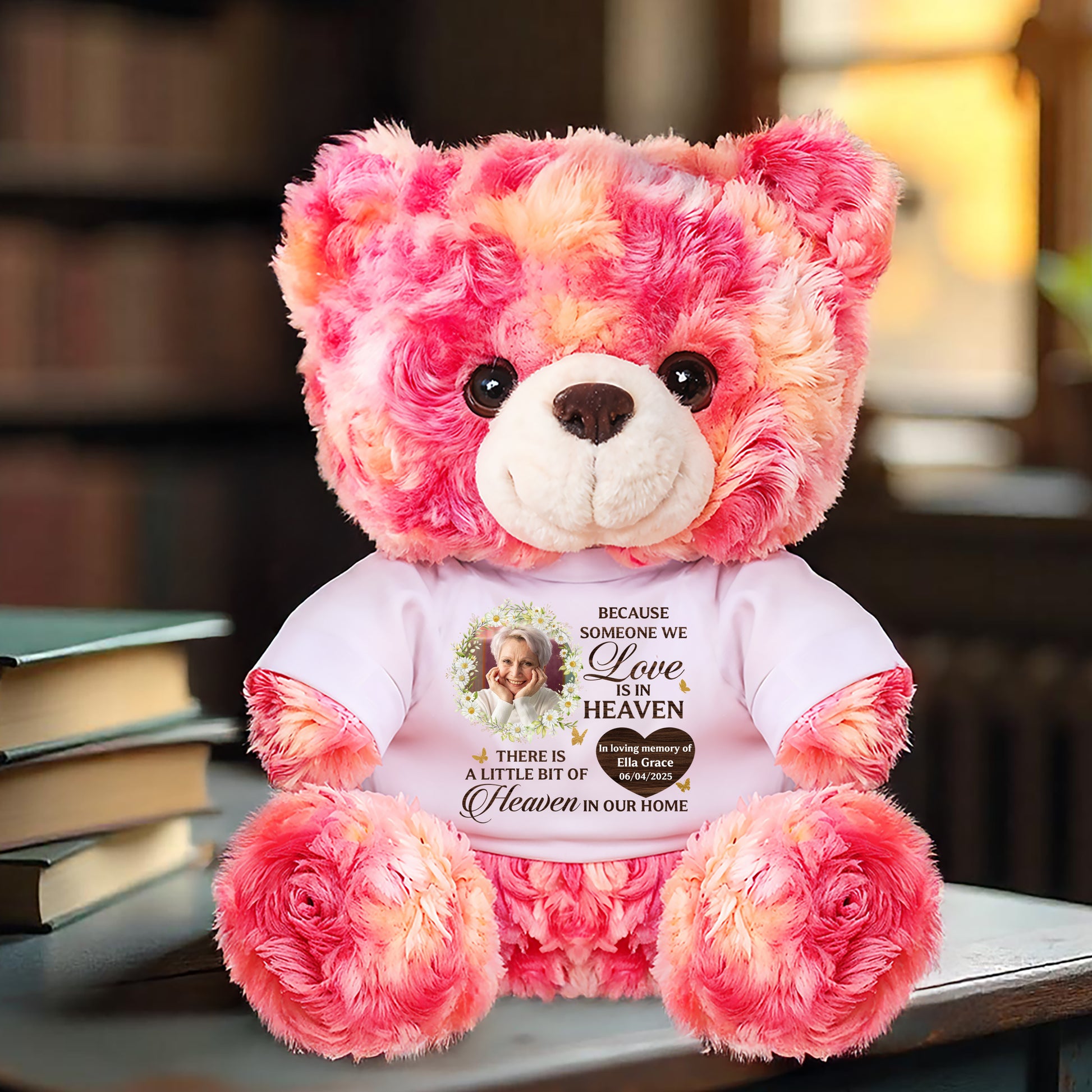 Personalized In Loving Memory Teddy Bear. Custom plush bear gift to remember loved ones.