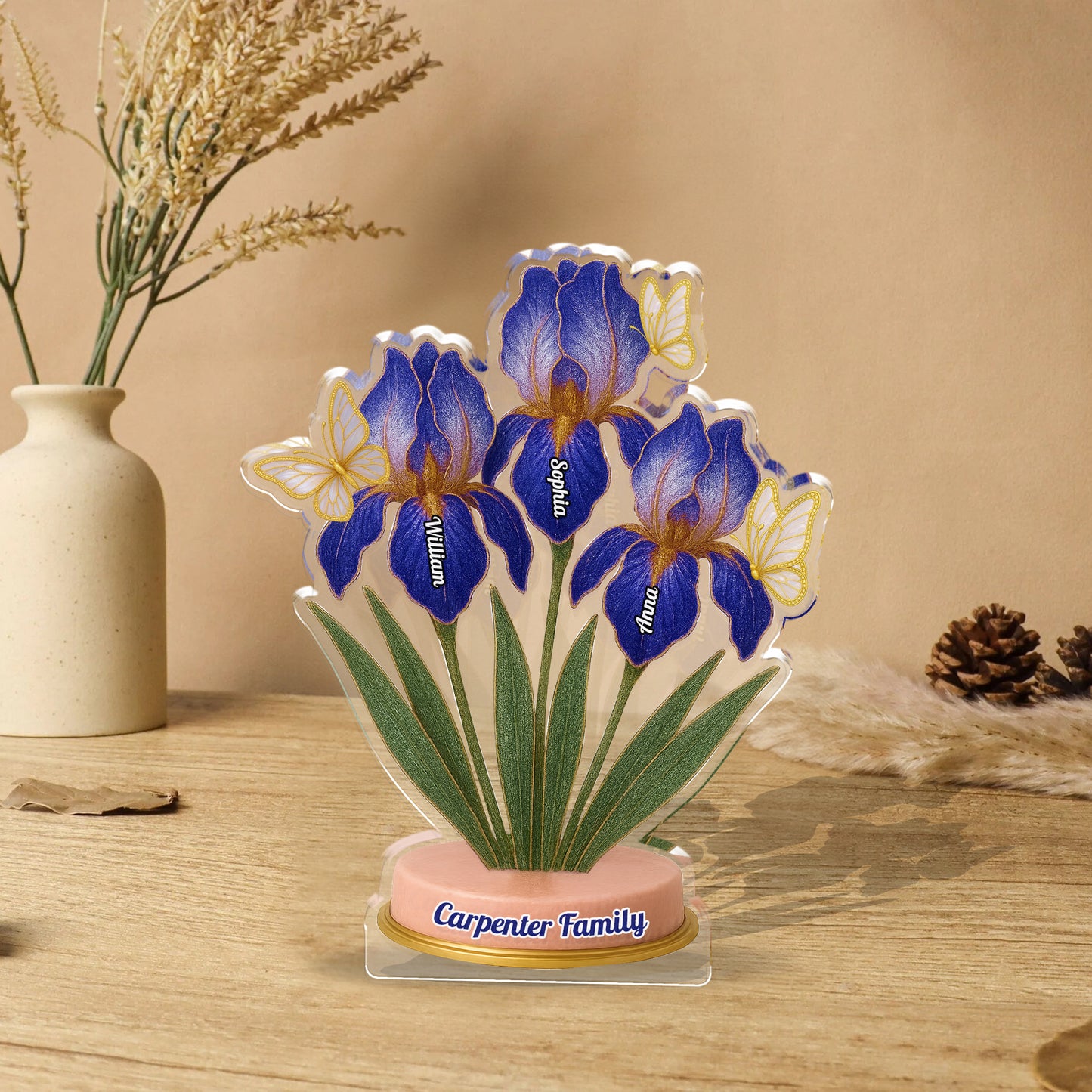 Personalized acrylic block plaque with custom figure, a unique gift idea.
