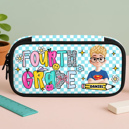 Personalized pencil case with "It's going to be a sweet school year" design. Perfect back to school gift!