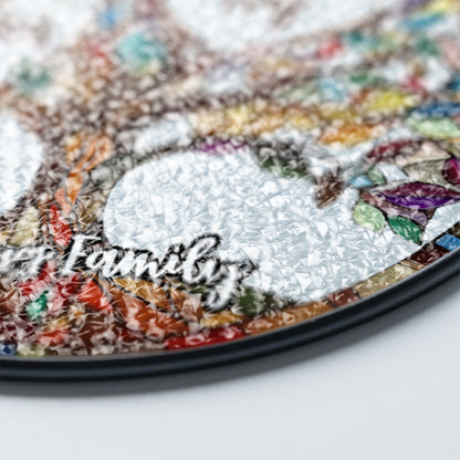 Personalized life tree photo suncatcher stained glass window hanging with custom picture.