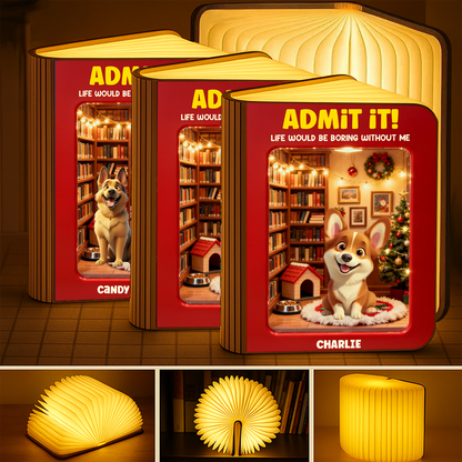 Personalized Book Lamp - "Life Would Be Boring Without Me" - a unique and thoughtful gift.