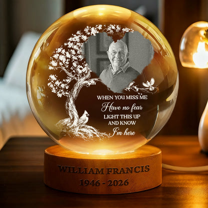 Light This Up - Personalized Crystal Globe Lamp - Base Engraving