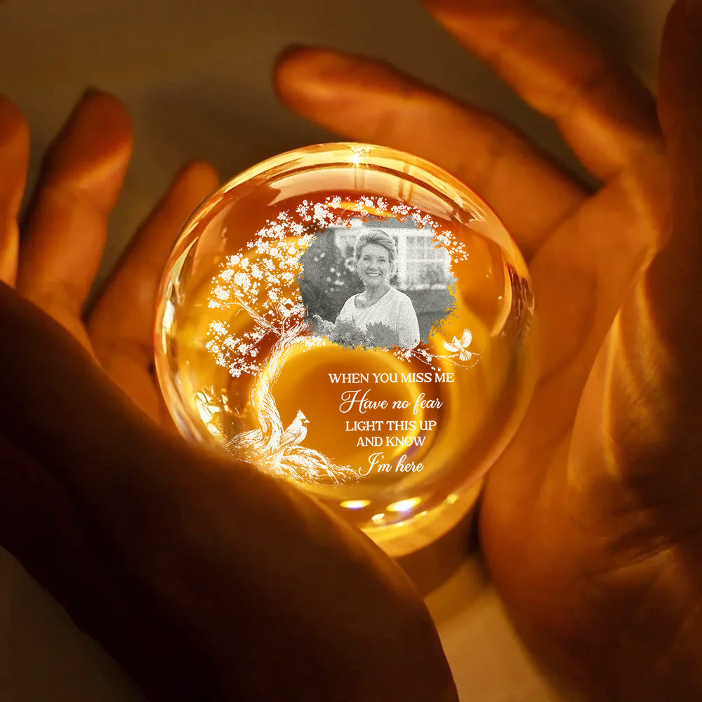 Light This Up - Personalized Crystal Globe Lamp - Base Engraving