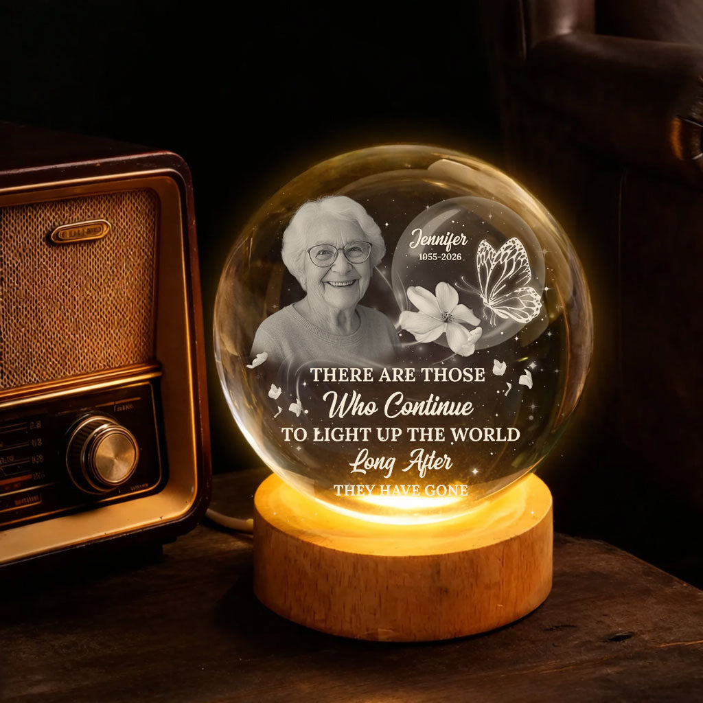 Light Up The World - Personalized Memorial Crystal Globe Lamp