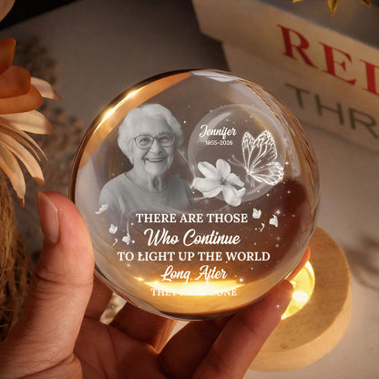 Light Up The World - Personalized Memorial Crystal Globe Lamp