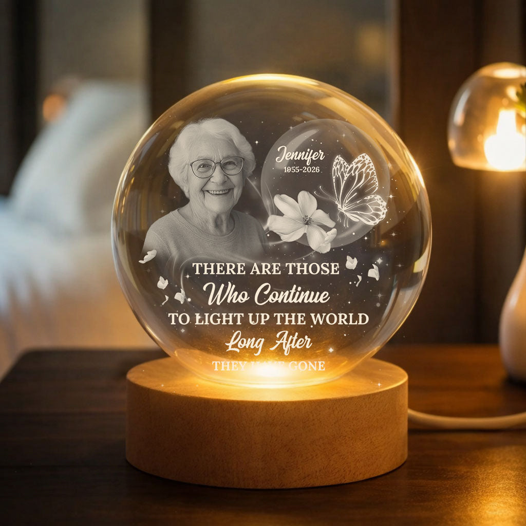 Light Up The World - Personalized Memorial Crystal Globe Lamp